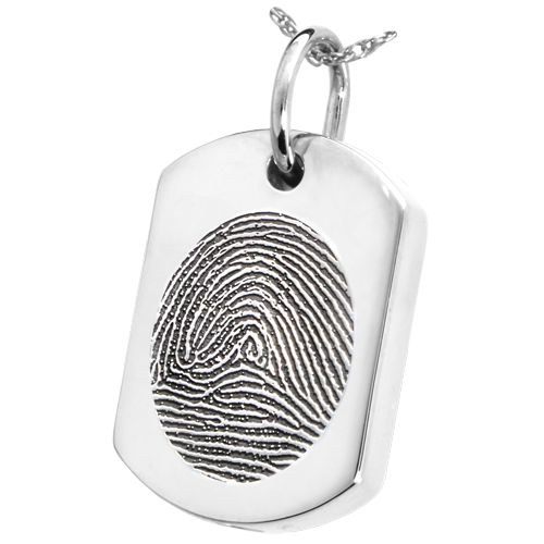 fingerprint dog tags silver